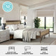 Brown Gray,King |#| Wooden King Platform Bed with Rattan Inset Headboard and Footboard-Brown Gray