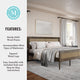 Brown Gray,King |#| Wooden King Platform Bed with Rattan Inset Headboard and Footboard-Brown Gray