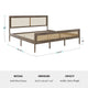 Brown Gray,King |#| Wooden King Platform Bed with Rattan Inset Headboard and Footboard-Brown Gray