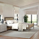 Brown Gray,Queen |#| Wooden Queen Platform Bed with Rattan Inset Headboard and Footboard-Brown Gray