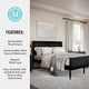 Black,Queen |#| Wooden Queen Platform Bed with Rattan Inset Headboard and Footboard-Black