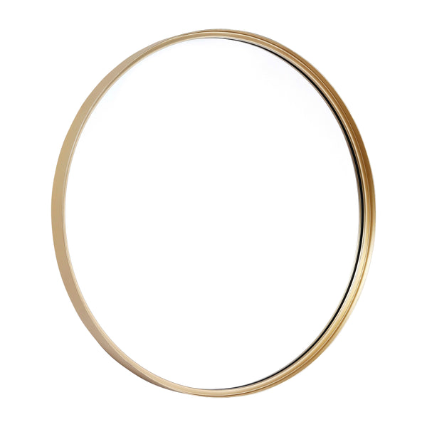 Gold,30" Round |#| 30" Round Accent Wall Mirror with Silver Backed Glass and Gold Metal Frame