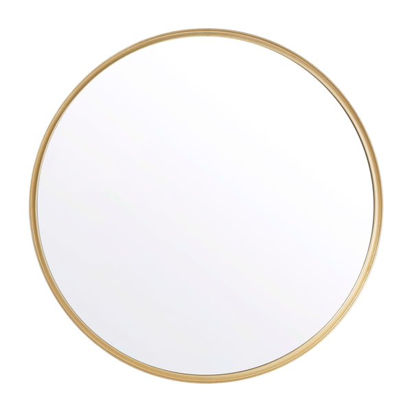 Gold,24" Round |#| 24" Round Accent Wall Mirror with Silver Backed Glass and Gold Metal Frame
