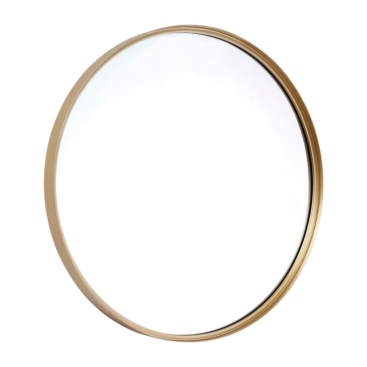 Gold,27.5" Round |#| 27.5" Round Accent Wall Mirror with Silver Backed Glass and Gold Metal Frame