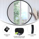 Black,30" Round |#| 30" Round Accent Wall Mirror with Silver Backed Glass and Black Metal Frame