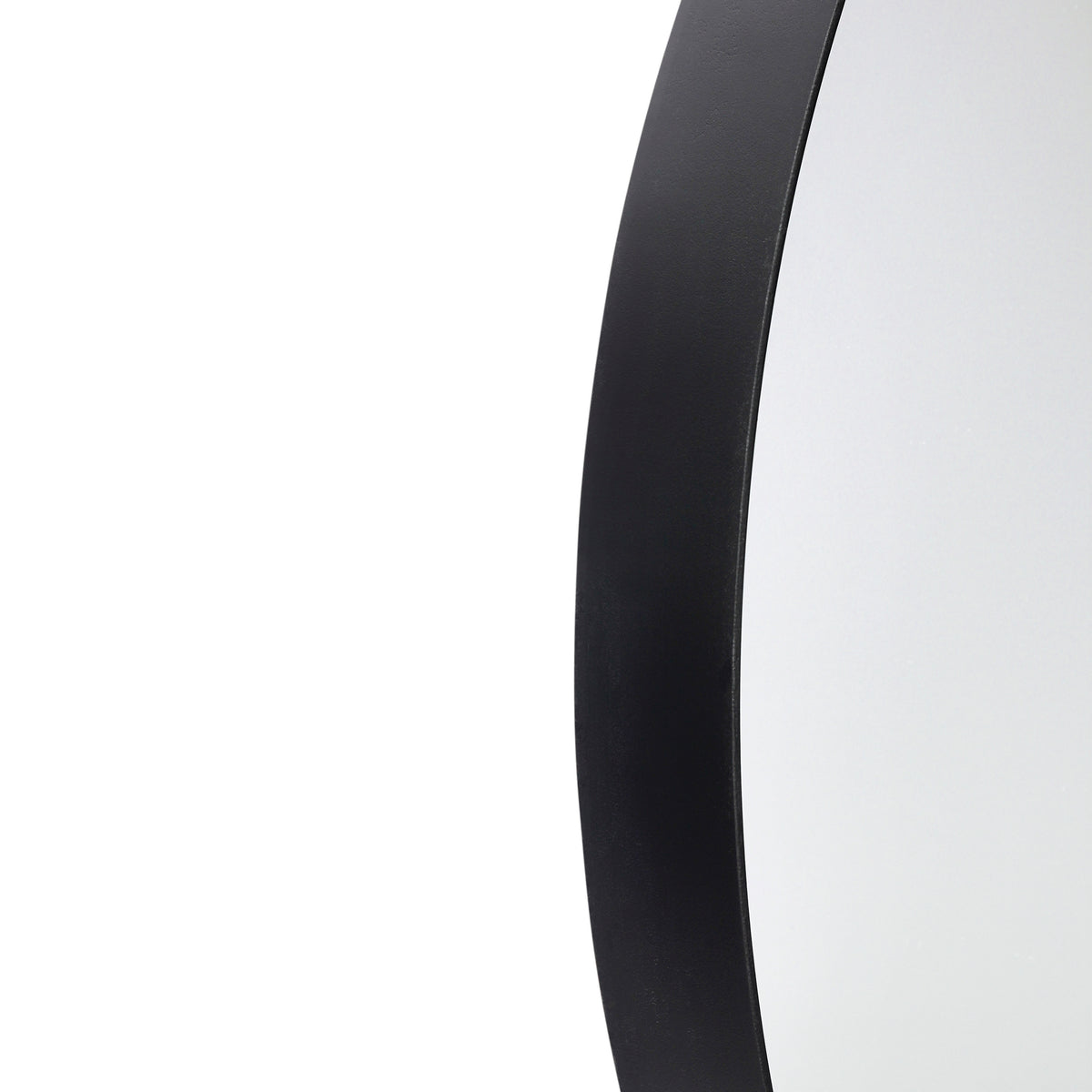 Black,30" Round |#| 30" Round Accent Wall Mirror with Silver Backed Glass and Black Metal Frame