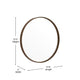 Brushed Bronze,27.5" Round |#| Wall Mount 27.5" Shatterproof Round Accent Wall Mirror with Bronze Metal Frame