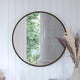 Brushed Bronze,27.5" Round |#| Wall Mount 27.5" Shatterproof Round Accent Wall Mirror with Bronze Metal Frame