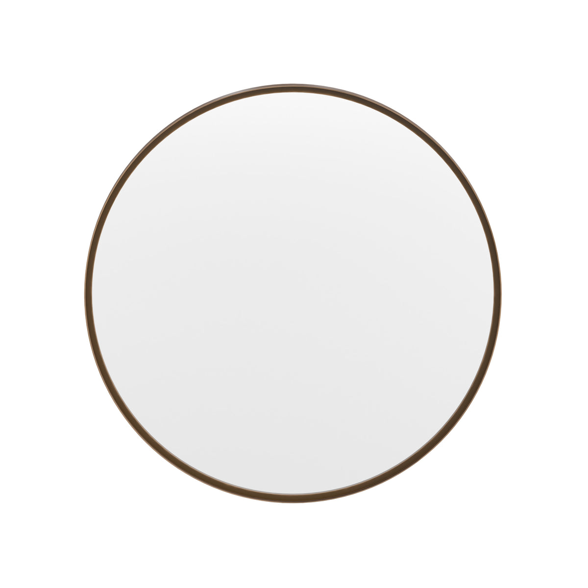 Brushed Bronze,27.5" Round |#| Wall Mount 27.5" Shatterproof Round Accent Wall Mirror with Bronze Metal Frame