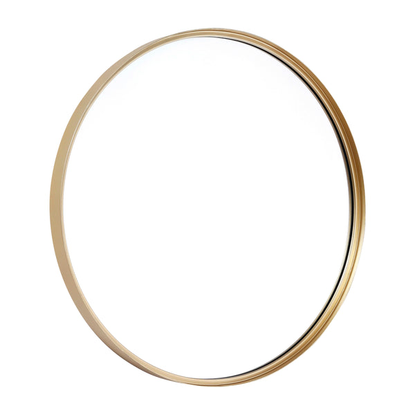 Gold,24" Round |#| 24" Round Accent Wall Mirror with Silver Backed Glass and Gold Metal Frame