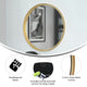 Gold,24" Round |#| 24" Round Accent Wall Mirror with Silver Backed Glass and Gold Metal Frame