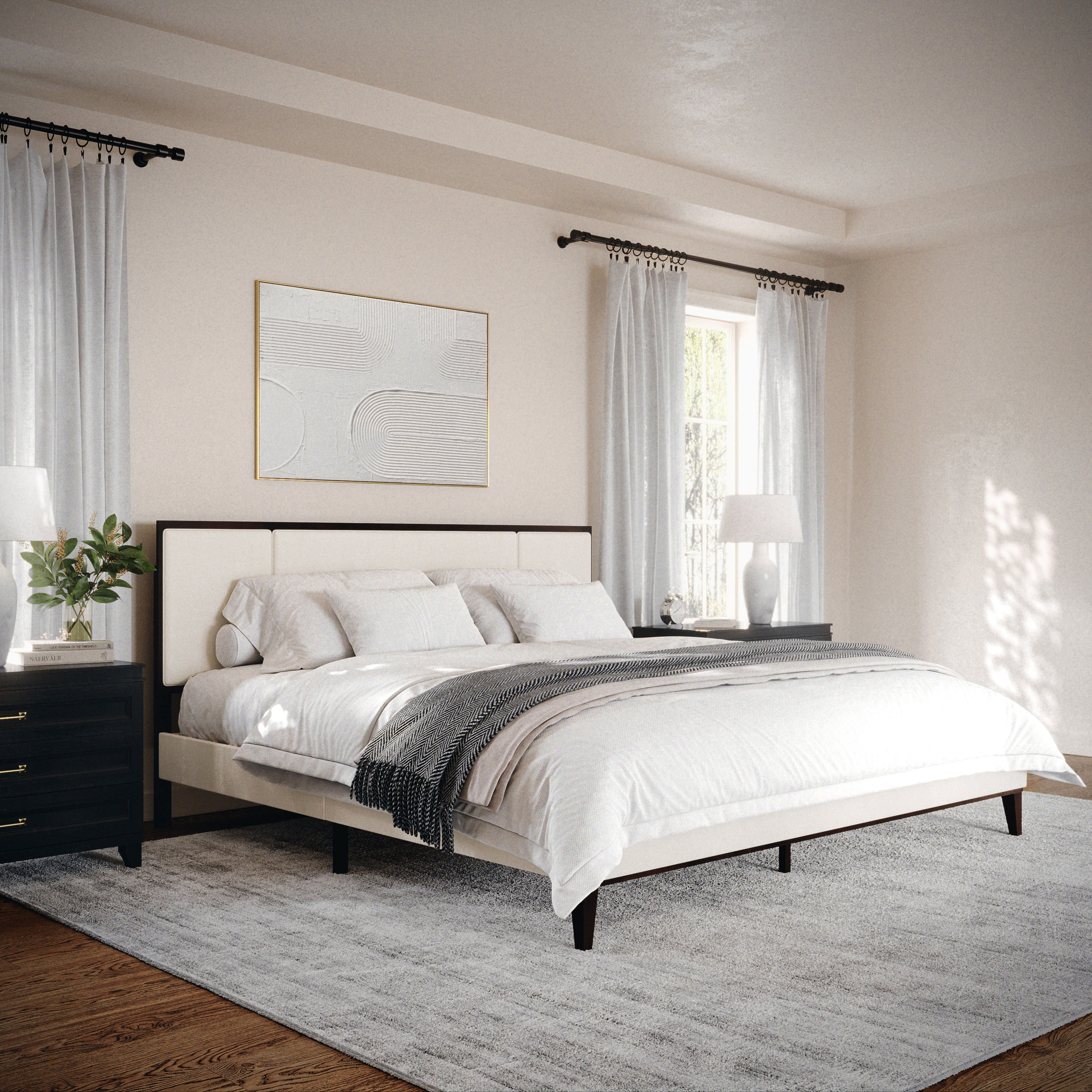 Platform Bed with Headboard MS-MG-0900271F- – BizChair Platform Bed with Headboard MS-MG-0900271F- – BizChair