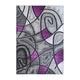 Purple,5' x 7' |#| Modern Olefin Accent Area Rug - Purple & Gray Abstract Pattern - 5' x 7'