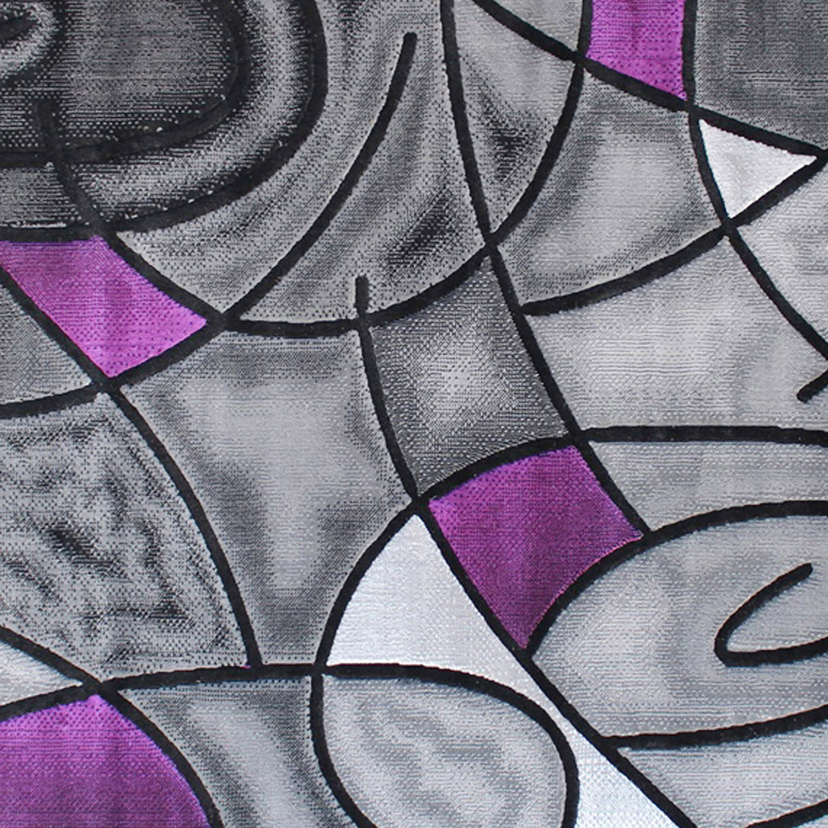 Purple,5' x 7' |#| Modern Olefin Accent Area Rug - Purple & Gray Abstract Pattern - 5' x 7'