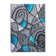 Turquoise,8' x 10' |#| Modern Olefin Accent Area Rug - Turquoise & Gray Abstract Pattern - 8' x 10'