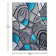 Turquoise,8' x 10' |#| Modern Olefin Accent Area Rug - Turquoise & Gray Abstract Pattern - 8' x 10'