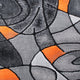 Orange,2' x 7' |#| Abstract Design Hallway Runner Accent Rug - Orange and Gray - 2' x 7'