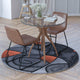 Orange,5' Round |#| Abstract Style Round Accent Area Rug with Orange and Gray Design - 5' x 5'