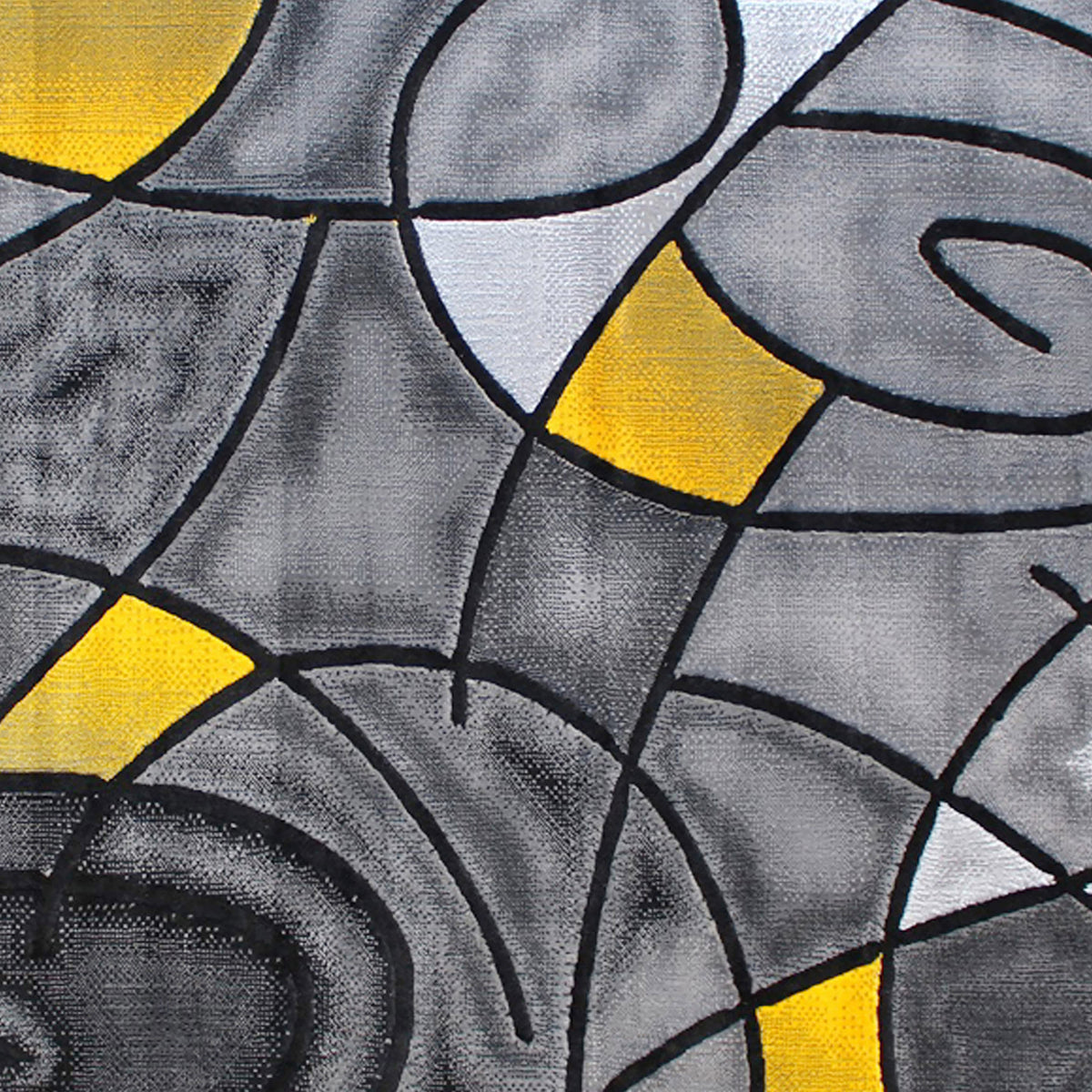 Yellow,5' x 7' |#| Modern Olefin Accent Area Rug - Yellow & Gray Abstract Pattern - 5' x 7'