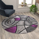 Purple,5' Round |#| Abstract Style Round Accent Area Rug with Purple and Gray Design - 5' x 5'