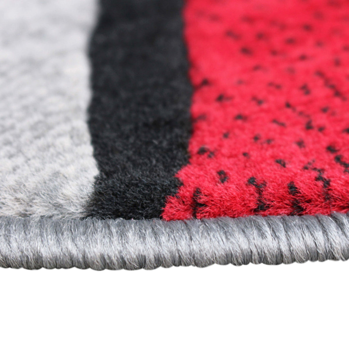 Red,5' Round |#| Abstract Style Round Accent Area Rug with Red and Gray Design - 5' x 5'