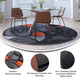 Orange,7' Round |#| Abstract Style Round Accent Area Rug with Orange and Gray Design - 7' x 7'