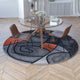 Orange,7' Round |#| Abstract Style Round Accent Area Rug with Orange and Gray Design - 7' x 7'