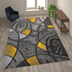 Yellow,8' x 10' |#| Modern Olefin Accent Area Rug - Yellow & Gray Abstract Pattern - 8' x 10'