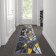 Yellow,2' x 7' |#| Abstract Design Hallway Runner Accent Rug - Yellow and Gray - 2' x 7'