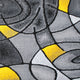 Yellow,2' x 7' |#| Abstract Design Hallway Runner Accent Rug - Yellow and Gray - 2' x 7'
