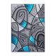 Turquoise,5' x 7' |#| Modern Olefin Accent Area Rug - Turquoise & Gray Abstract Pattern - 5' x 7'