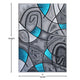 Turquoise,5' x 7' |#| Modern Olefin Accent Area Rug - Turquoise & Gray Abstract Pattern - 5' x 7'