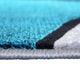 Turquoise,5' x 7' |#| Modern Olefin Accent Area Rug - Turquoise & Gray Abstract Pattern - 5' x 7'