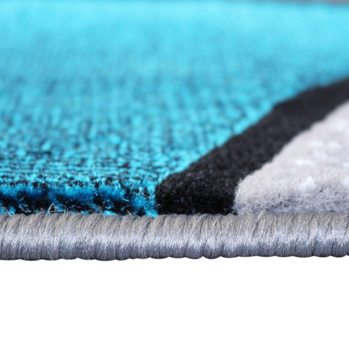 Turquoise,5' x 7' |#| Modern Olefin Accent Area Rug - Turquoise & Gray Abstract Pattern - 5' x 7'
