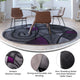 Purple,7' Round |#| Abstract Style Round Accent Area Rug with Purple and Gray Design - 7' x 7'