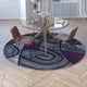 Purple,7' Round |#| Abstract Style Round Accent Area Rug with Purple and Gray Design - 7' x 7'