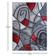 Red,6' x 9' |#| Modern Olefin Accent Area Rug - Red & Gray Abstract Pattern - 6' x 9'