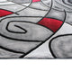 Red,6' x 9' |#| Modern Olefin Accent Area Rug - Red & Gray Abstract Pattern - 6' x 9'