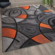 Orange,8' x 10' |#| Modern Olefin Accent Area Rug - Orange & Gray Abstract Pattern - 8' x 10'