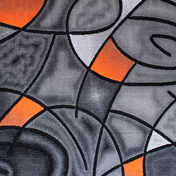 Orange,2' x 3' |#| Abstract Style Design Entryway Accent Rug - Orange & Gray - 2' x 3'