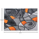 Orange,2' x 3' |#| Abstract Style Design Entryway Accent Rug - Orange & Gray - 2' x 3'