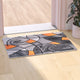 Orange,2' x 3' |#| Abstract Style Design Entryway Accent Rug - Orange & Gray - 2' x 3'
