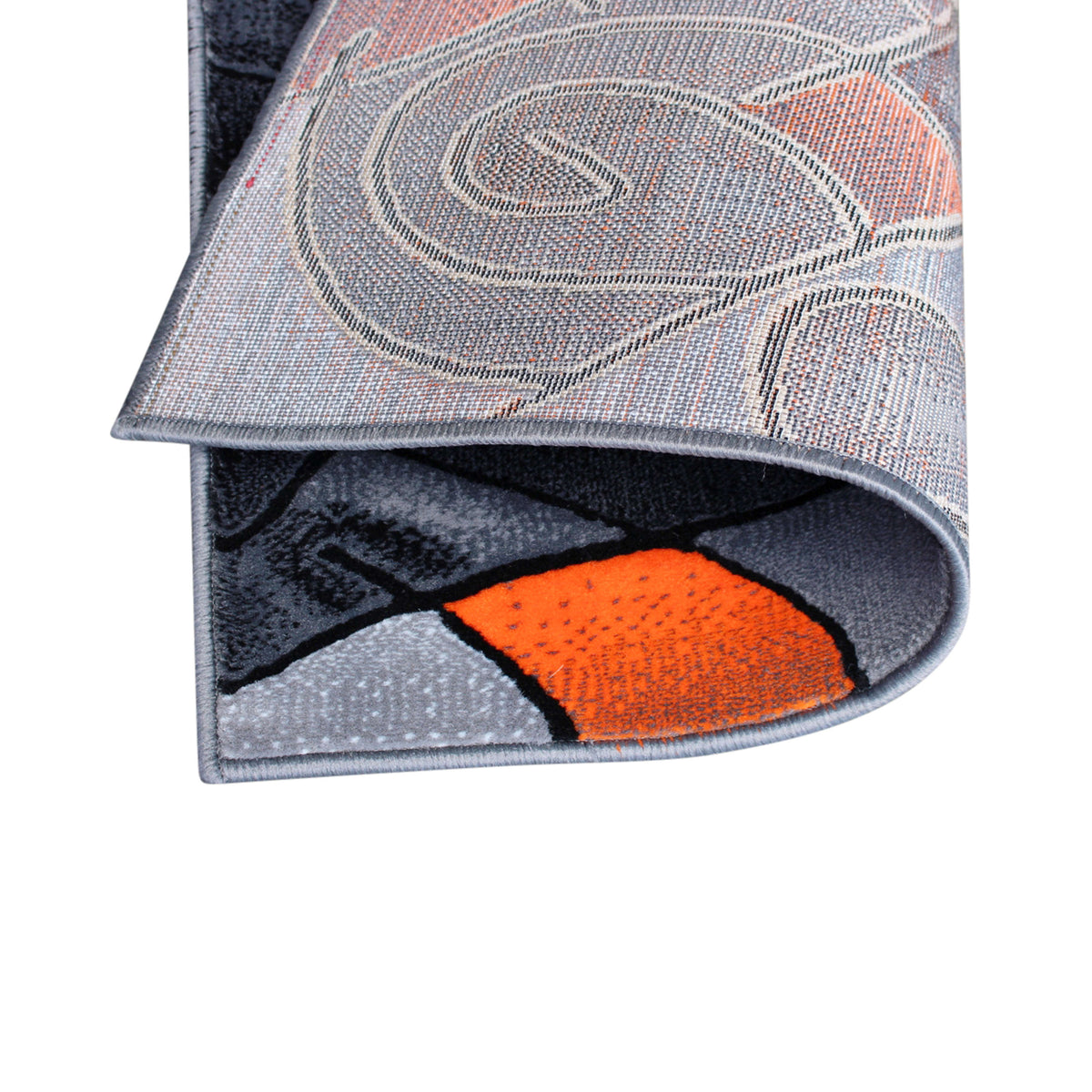 Orange,2' x 3' |#| Abstract Style Design Entryway Accent Rug - Orange & Gray - 2' x 3'
