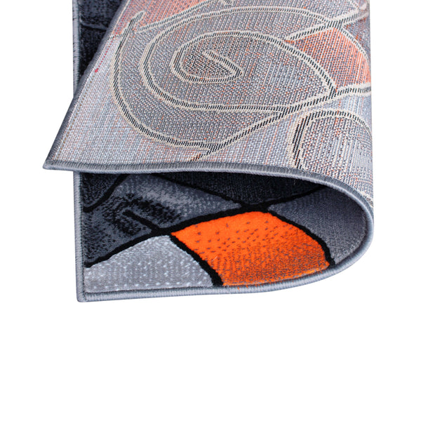 Blue,2' x 3' |#| Abstract Style Design Entryway Accent Rug - Blue & Gray - 2' x 3'