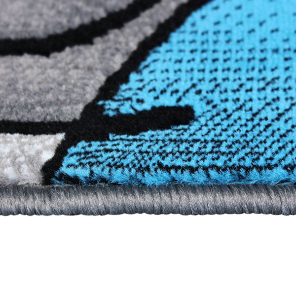 Blue,2' x 3' |#| Abstract Style Design Entryway Accent Rug - Blue & Gray - 2' x 3'
