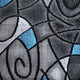 Blue,2' x 7' |#| Abstract Design Hallway Runner Accent Rug - Blue and Gray - 2' x 7'