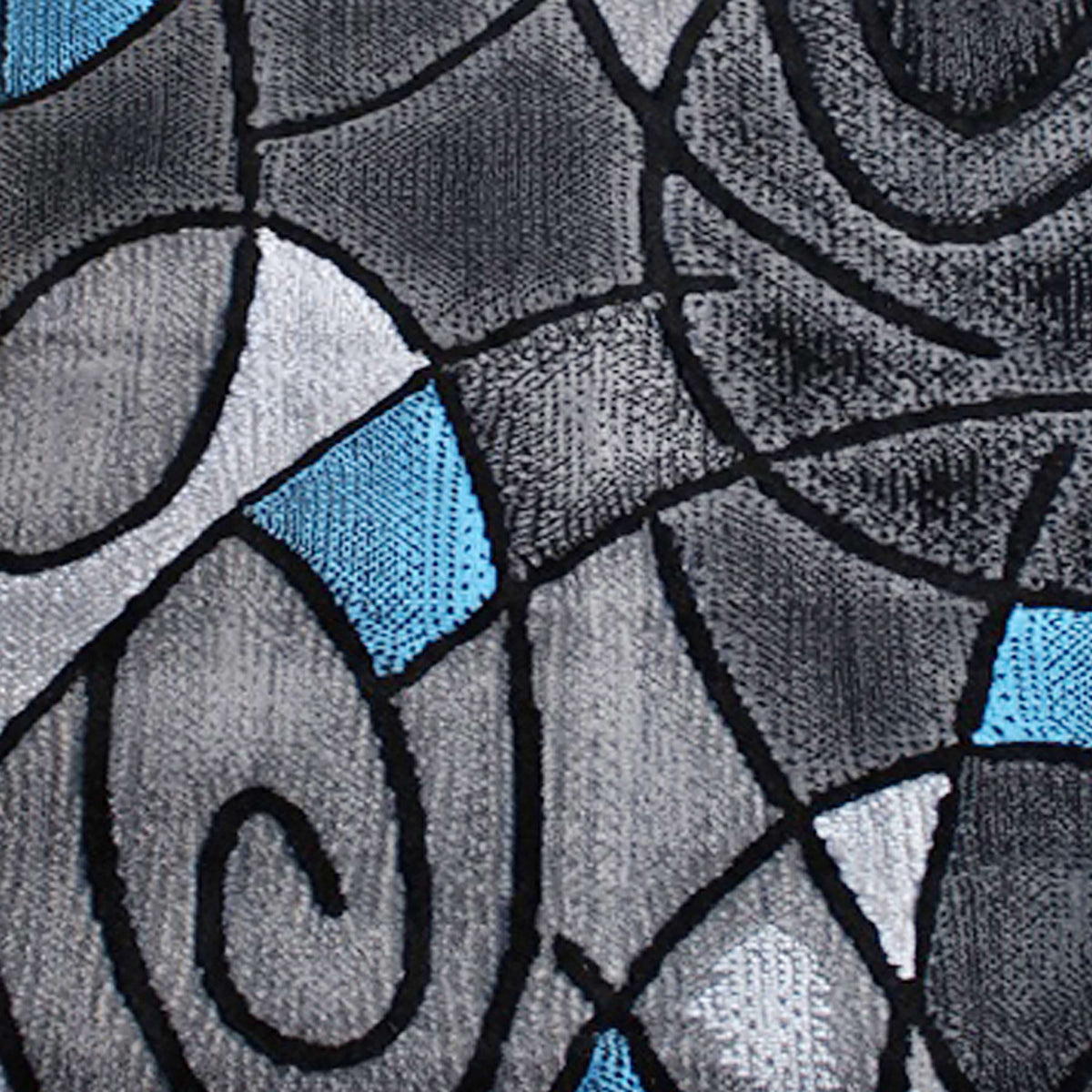 Blue,2' x 7' |#| Abstract Design Hallway Runner Accent Rug - Blue and Gray - 2' x 7'