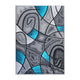 Turquoise,6' x 9' |#| Modern Olefin Accent Area Rug - Turquoise & Gray Abstract Pattern - 6' x 9'