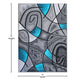 Turquoise,6' x 9' |#| Modern Olefin Accent Area Rug - Turquoise & Gray Abstract Pattern - 6' x 9'
