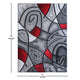 Red,8' x 10' |#| Modern Olefin Accent Area Rug - Red & Gray Abstract Pattern - 8' x 10'